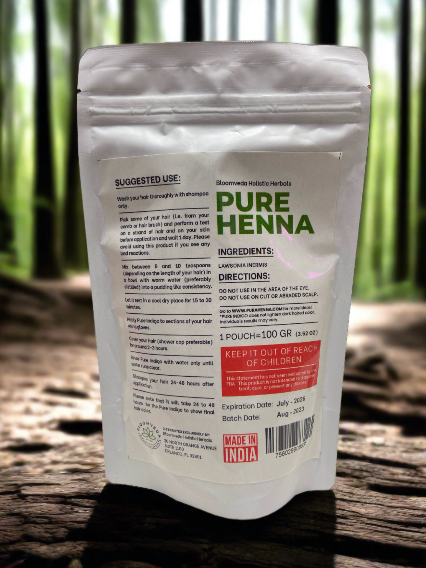 Pura Henna 100 gr - Bloomveda Holistic Herbals