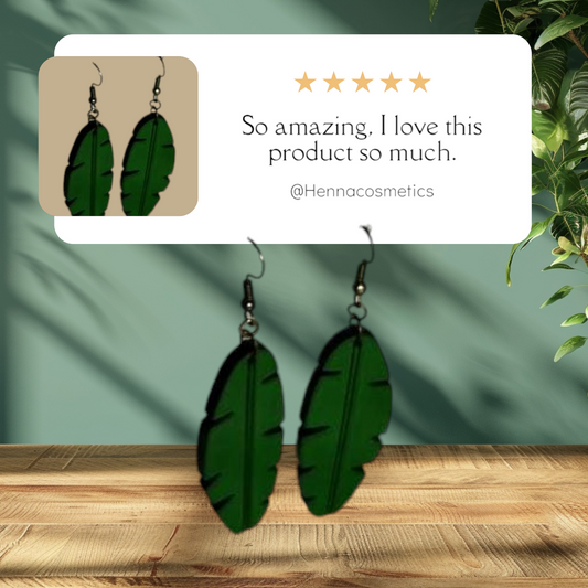 Elegant Handcrafted Wooden Earrings – Available in Leaf, Bird, Object, and Flower Shapes