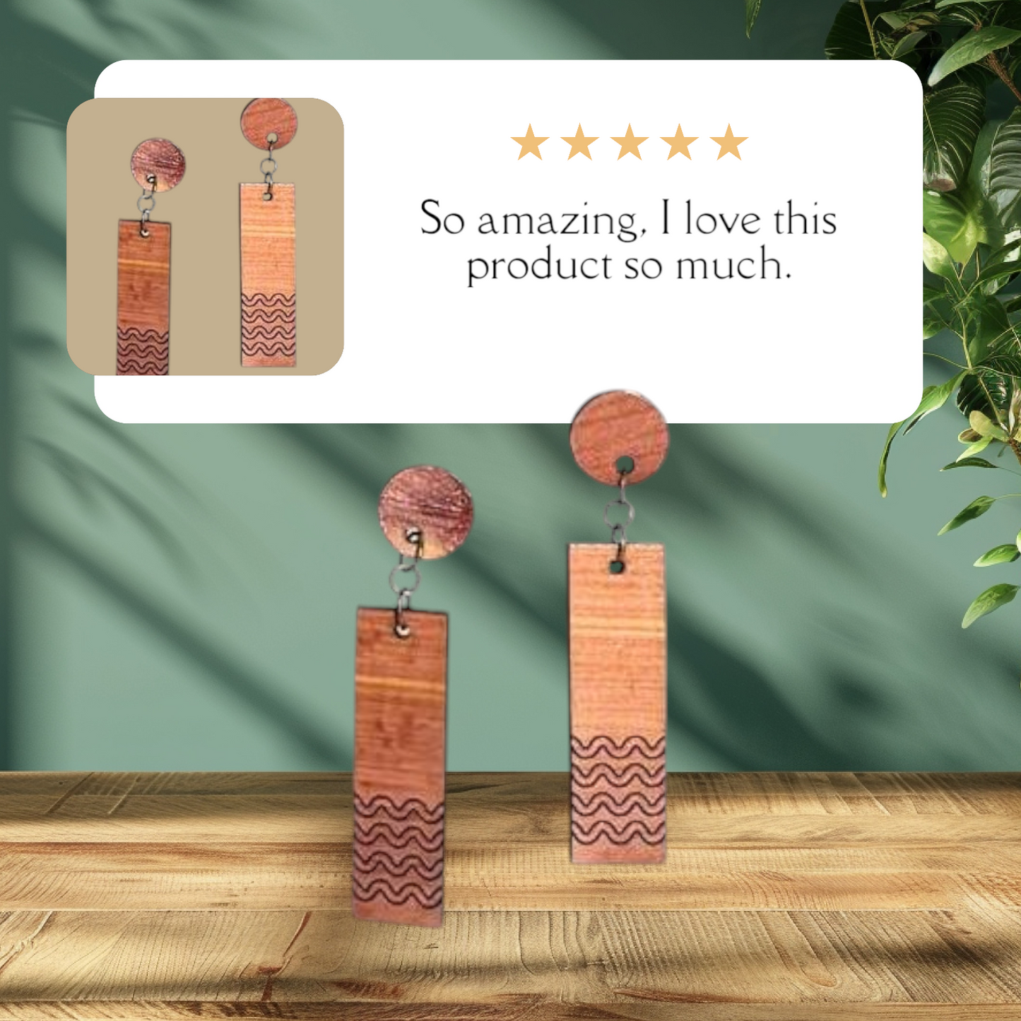 Elegant Handcrafted Wooden Earrings – Available in Leaf, Bird, Object, and Flower Shapes